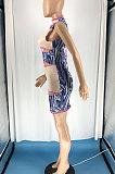 Trendy Women Spliced Burnt Flower Hole Mini Dress RMH8911