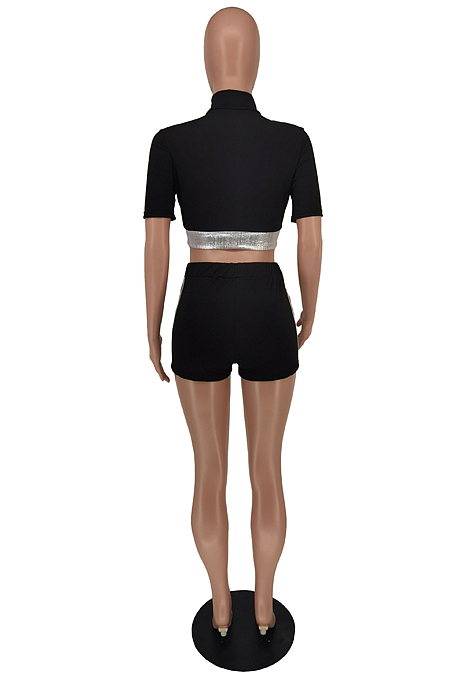 Sports Milk Fiber Causal Zipper Sepuins Two-Piece NRS8042