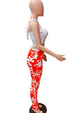 Sleeveless Bind Cross Vest Printing Packing Pants Casual Euramerican Two-Pieces FM6196