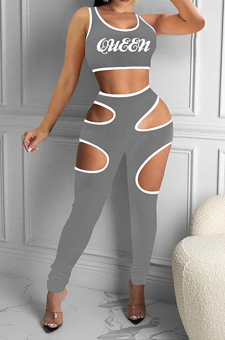 Offset Printing Package Edge Sport Casual Pants Sets NK220