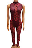 Women Net Yarn Perspective Spliced Sexy Bodycon Jumpsuits FA7170