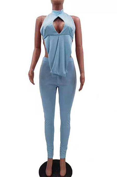 Fashion Sexy Chest Wrap Backless Prue Color Two-Piece TK6151