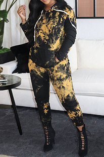 Trendy Casual Printing Hooded Top Pants Sets FFE065