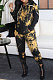 Trendy Casual Printing Hooded Top Pants Sets FFE065