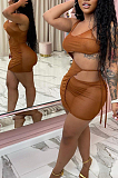 Sexy Net Yarn Lashing Mini Dress MLL163