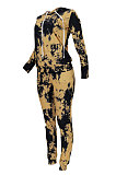 Trendy Casual Printing Hooded Top Pants Sets FFE065