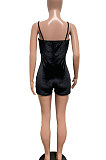Hollow Out Sexy Cultivate One's Morality Velvet Gallus Romper Shorts R6421
