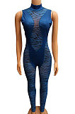 Women Net Yarn Perspective Spliced Sexy Bodycon Jumpsuits FA7170