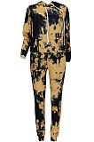 Trendy Casual Printing Hooded Top Pants Sets FFE065