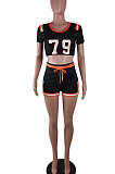 Positioning Printing Short Sleeve Two-Pieces AWL5843