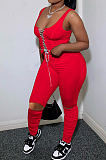 Night Club Prue Color Bind Vest Fold Long Pants Two-Piece OEP6260