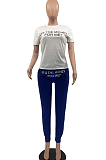 Spring Summer Casual Letter Print Two-Piece OEP6250