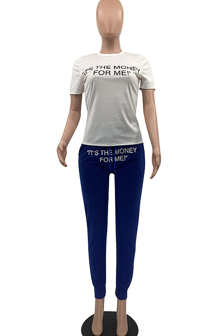 Spring Summer Casual Letter Print Two-Piece OEP6250