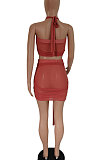 Bandeau Bra Mini Skirt Irregular Bind Net Yarn Perspective Sexy Club Suits Skirts Sets DY6997