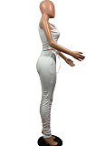 Night Club Prue Color Bind Vest Fold Long Pants Two-Piece OEP6260