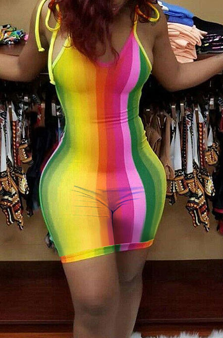 Trendy Casual Bind Romper Shorts FFE096