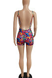 Butterfly Angel Printing Sexy Gallus Romper Shorts DY6648