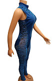 Women Net Yarn Perspective Spliced Sexy Bodycon Jumpsuits FA7170