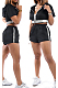 Fashion Sepuins Spliced Hoodie Two-Piece TZ10868