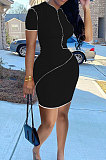 Fashion Sexy Pure Color Tight Mini Dress FFE103