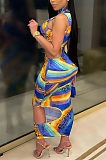 Fashion Sleeveless Print Sexy Hollow Out Dresses E8570