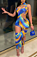 Fashion Sleeveless Print Sexy Hollow Out Dresses E8570