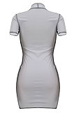Fashion Sexy Pure Color Tight Mini Dress FFE103