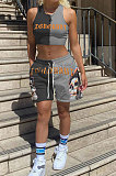 Fashion Casual Printing Sport Color Matching Two-Pieces PU6068