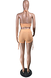 Fashion Casual Drawsting Fold Hang A Neck Suits W8362