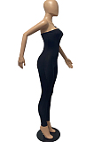 Sexy One Shoulder Sleeveless Carry Buttock Sport Jumpsuits FH130