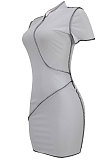 Fashion Sexy Pure Color Tight Mini Dress FFE103