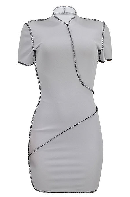 Fashion Sexy Pure Color Tight Mini Dress FFE103