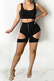 Fashion Sexy Hollow Out Prue Color Vest Sleeve Suits TZ1186
