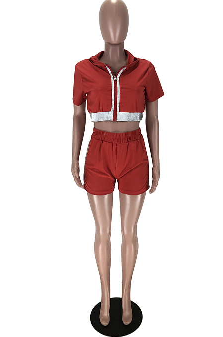 Fashion Sepuins Spliced Hoodie Two-Piece TZ10868