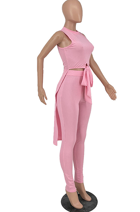 Pure Color Higt Elestic After Short Before Long Two-Piece HY5220