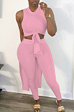 Pure Color Higt Elestic After Short Before Long Two-Piece HY5220