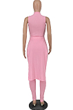 Pure Color Higt Elestic After Short Before Long Two-Piece HY5220