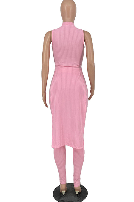 Pure Color Higt Elestic After Short Before Long Two-Piece HY5220