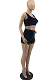 Korea Velvet Vest Shorts Sport Two-Piece YYF8194