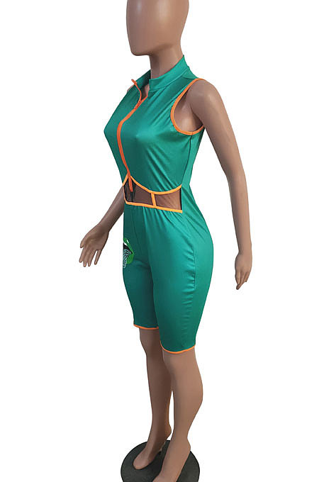 Printing Sleeveless Trendy Tight Romper Shorts GHH007
