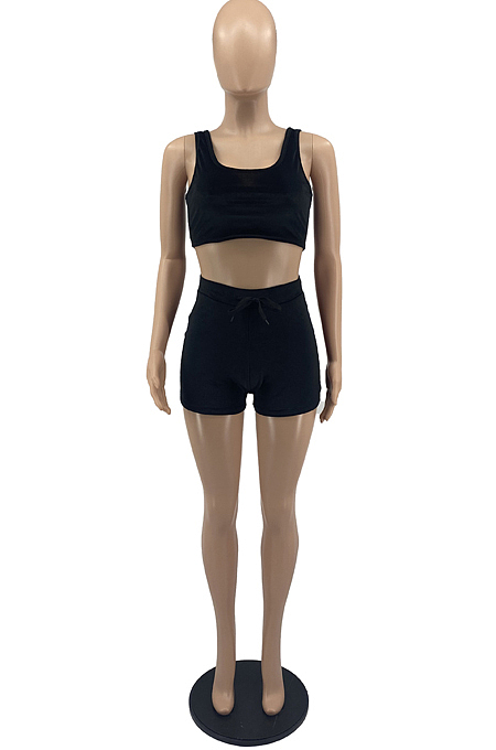 Korea Velvet Vest Shorts Sport Two-Piece YYF8194