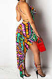 Condole Belt V Neck Irregularity Midi Dress QQM3739