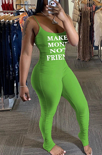 Sexy Sling Print Letter Jumpsuits WM2134 