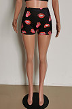 Sexy Tight Casual Lips Letter Printing Shorts HM5450