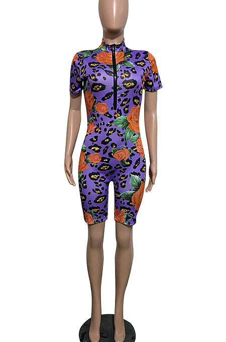 Fashion Women Spring Summer Women Printing Romper Shorts GHH009