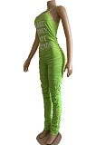 Sexy Sling Print Letter Jumpsuits WM2134 