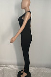 Zipper Sexy Sleeveless Pure Color Bodycon Jumpsuits XQ1104