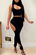 Casual Hollow Out Pit Rar Pure Color Two-Piece YMM9062