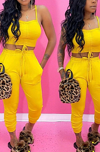 Sling Midriff Pocket Casual Sexy Fashion Two-Piece SMD2026