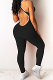 Pure Color Bubble Jacquard Vest Cross Jumpsuits YT3259 